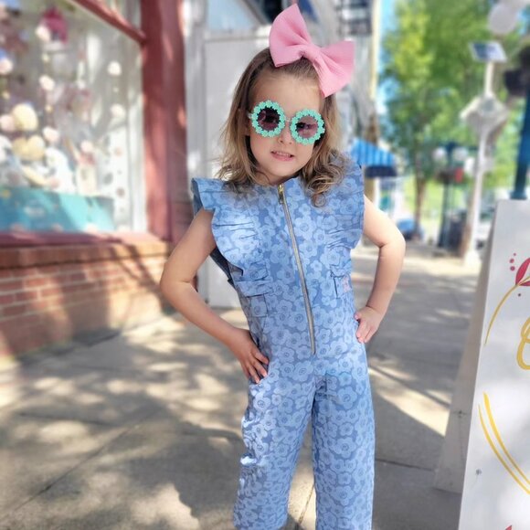 NWT Smileyworld X Mia Belle Girls Radiant Rebel Denim Jumpsuit - Picture 1 of 2